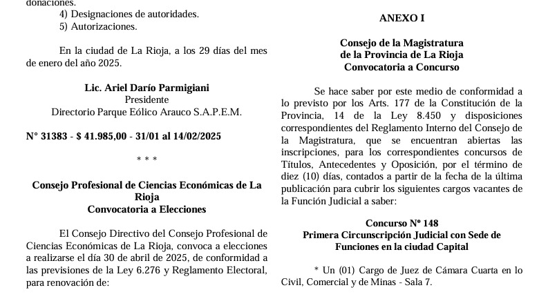 El Consejo de la Magistratura de La Rioja convoca a concurso para ...