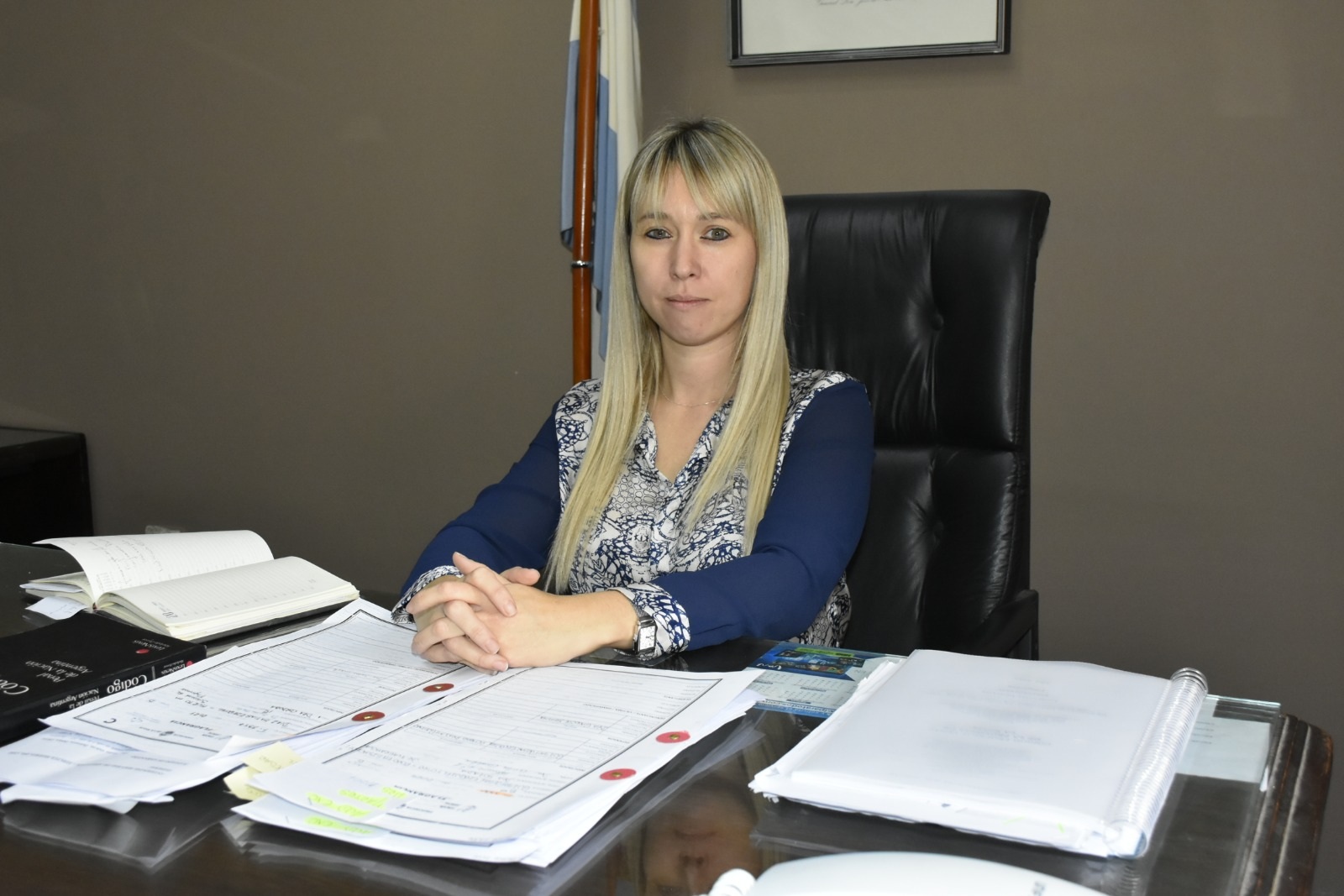 Cecilia Córdoba en su despacho judicial en La Rioja