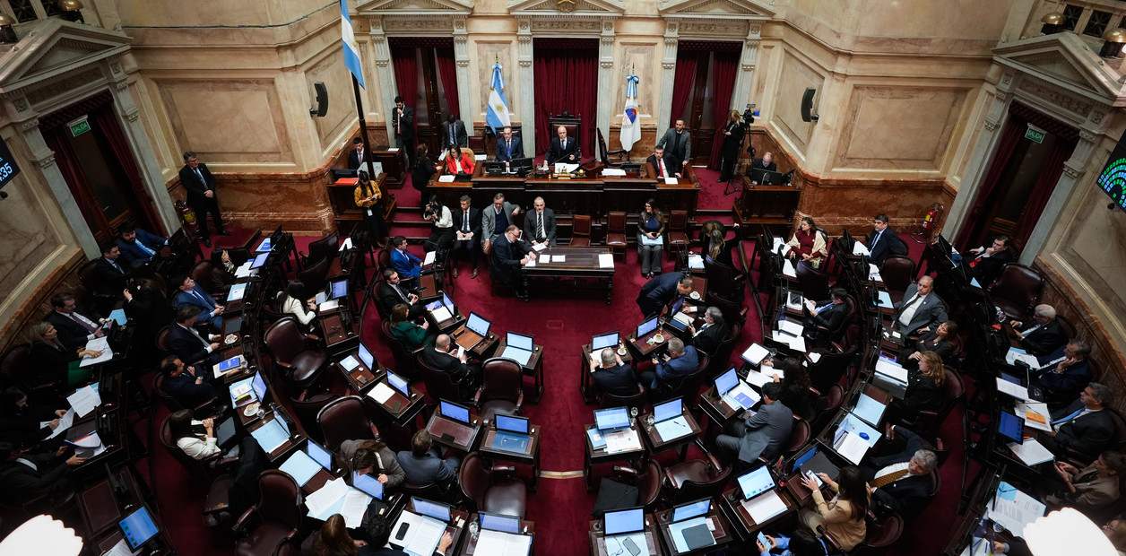Vista general del recinto del Senado durante la sesión por la Ley de Propiedad Privada